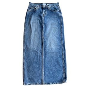 Calvin Klein Jeans - Blue Long Maxi Front Slit Skirt